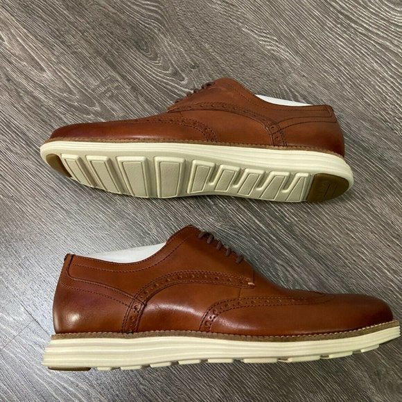 COLE HAAN Mens Original Grand Woodbury Brown Leather Wingtip Oxford Shoes C26471 main image 8